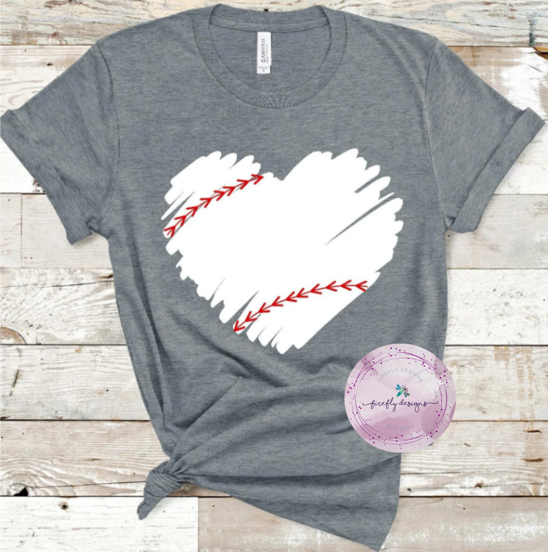 Baseball Heart Add Your Own Text