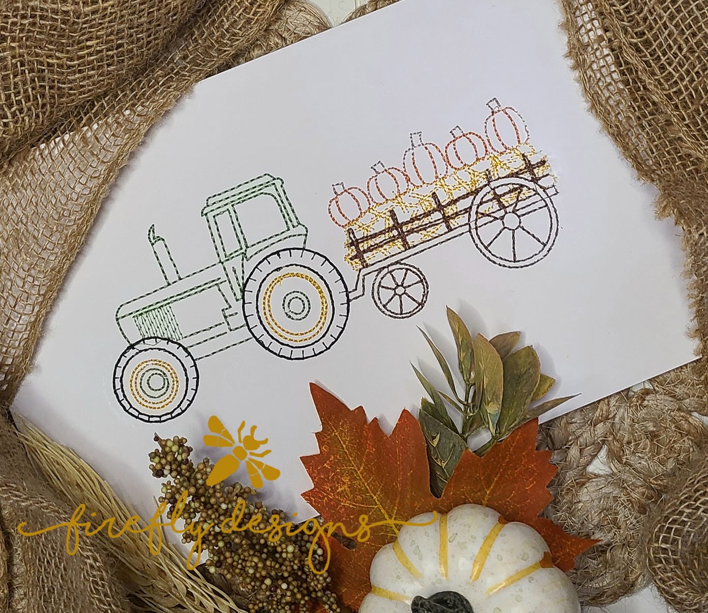 Vintage Pumpkin Tractor